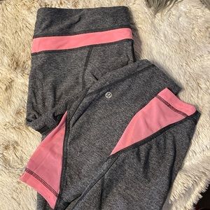Grey and pink Lululemon yoga pants
